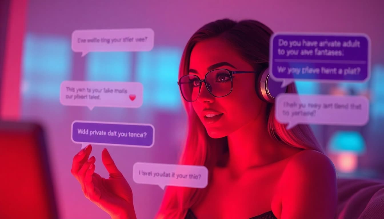 Engaging NSFW chat interface showcasing AI characters in vivid conversation