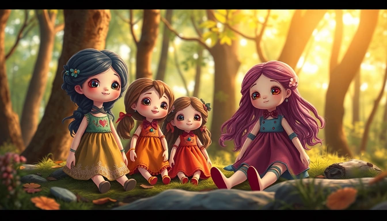Gestalte ein einzigartiges Gutdolls-Design in einer bezaubernden Waldumgebung.