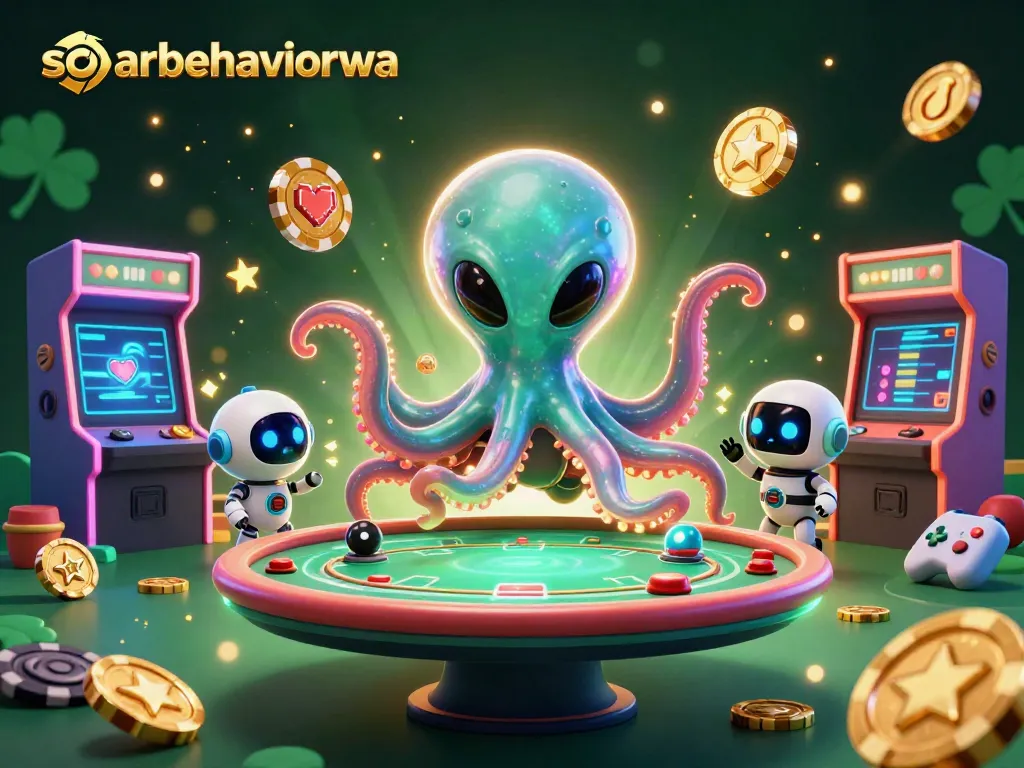 Engage with soarbehaviorwa at a vibrant holographic poker table amidst a cosmic gaming adventure.