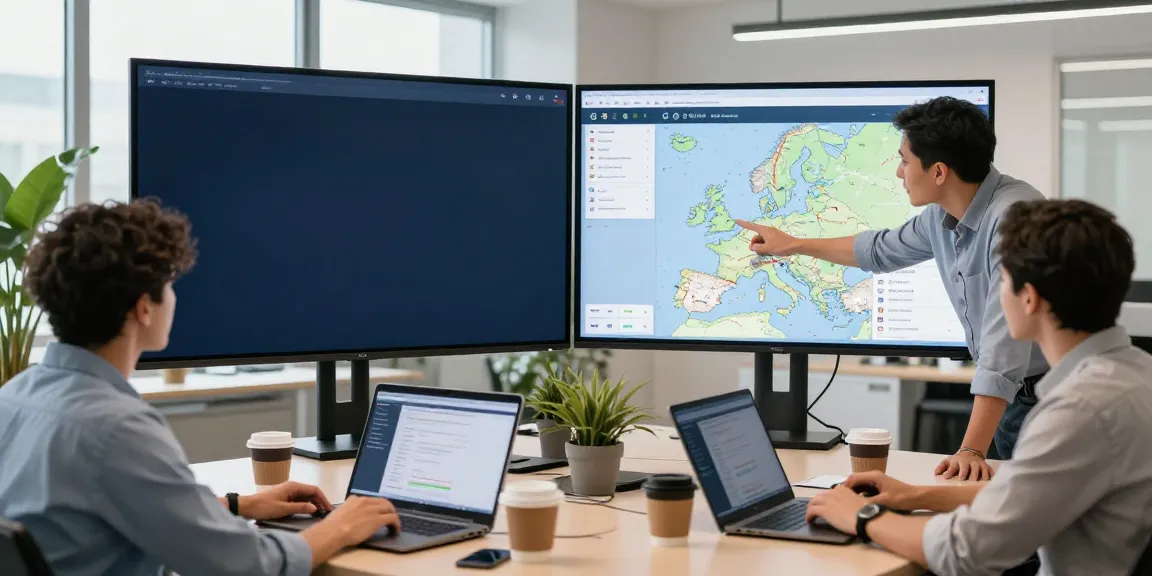 OCARGO Bielefeld-Team bespricht effiziente Logistiklösungen in modernem Büro.