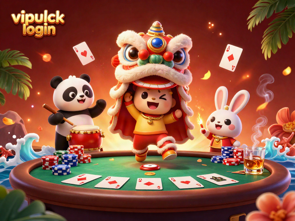 Join the action with the vibrant vipluck login characters showcasing their casino game skills.