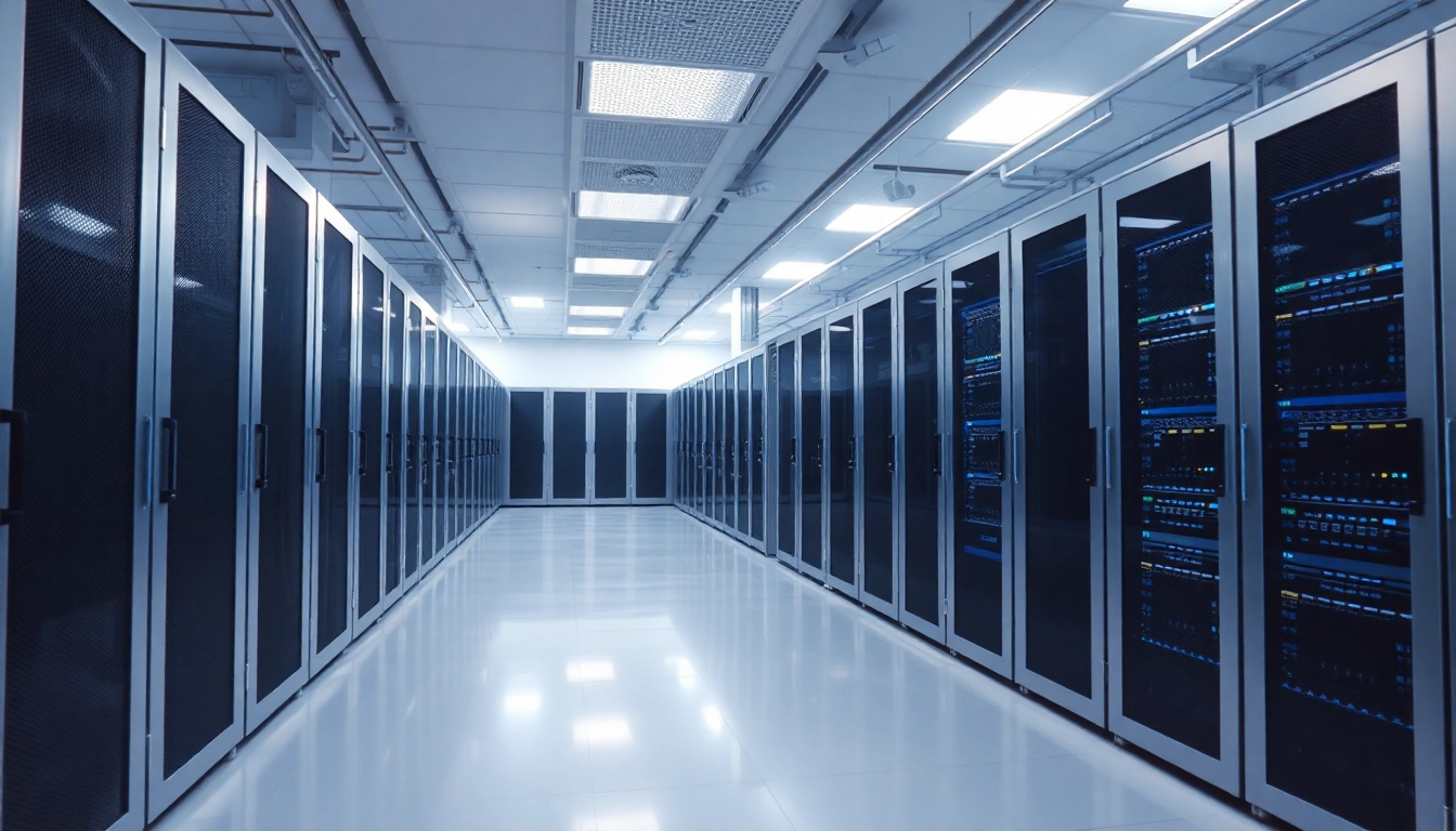 Windows Server 2025 Software für Unternehmen visualisiert in einem modernen Rechenzentrum mit Servern und Kommunikationstechnik.