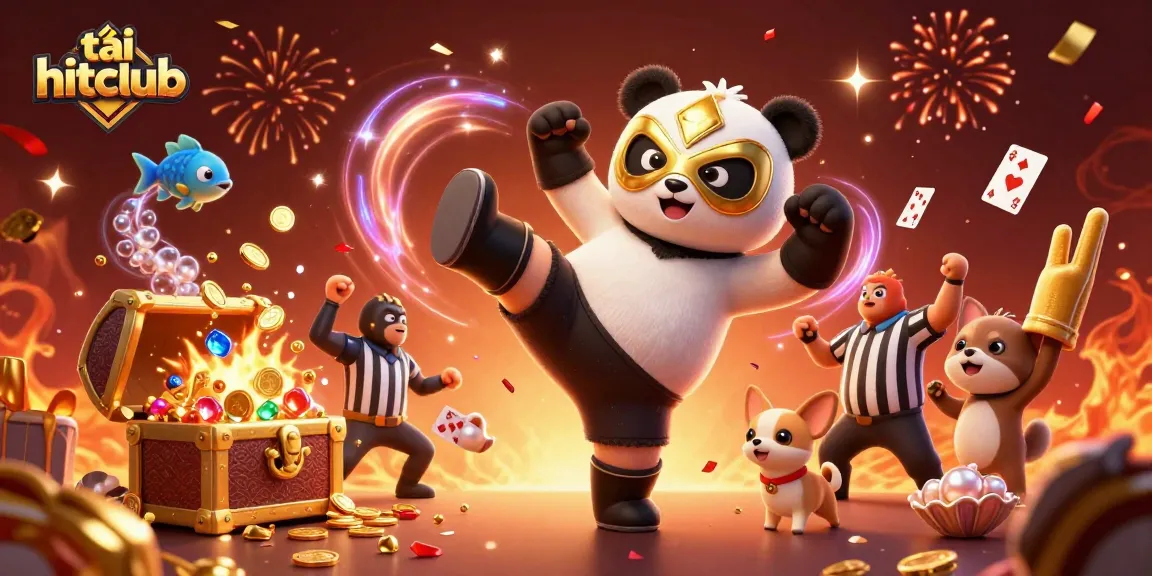 Experience thrilling moments in gaming action with tải hitclub in an energetic casino scene featuring animated animals.