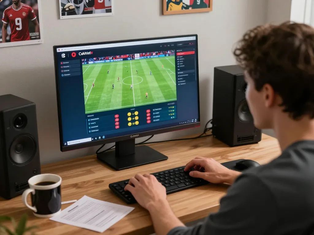 Cakhiatv user placing live soccer bets on dynamic online platform with engaging interface.