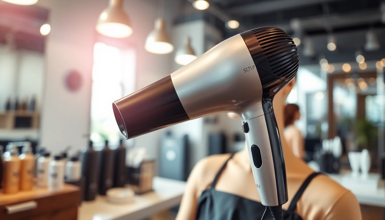 Laifen se Haartrockner in einem modernen Friseursalon mit eleganter Ausstattung.