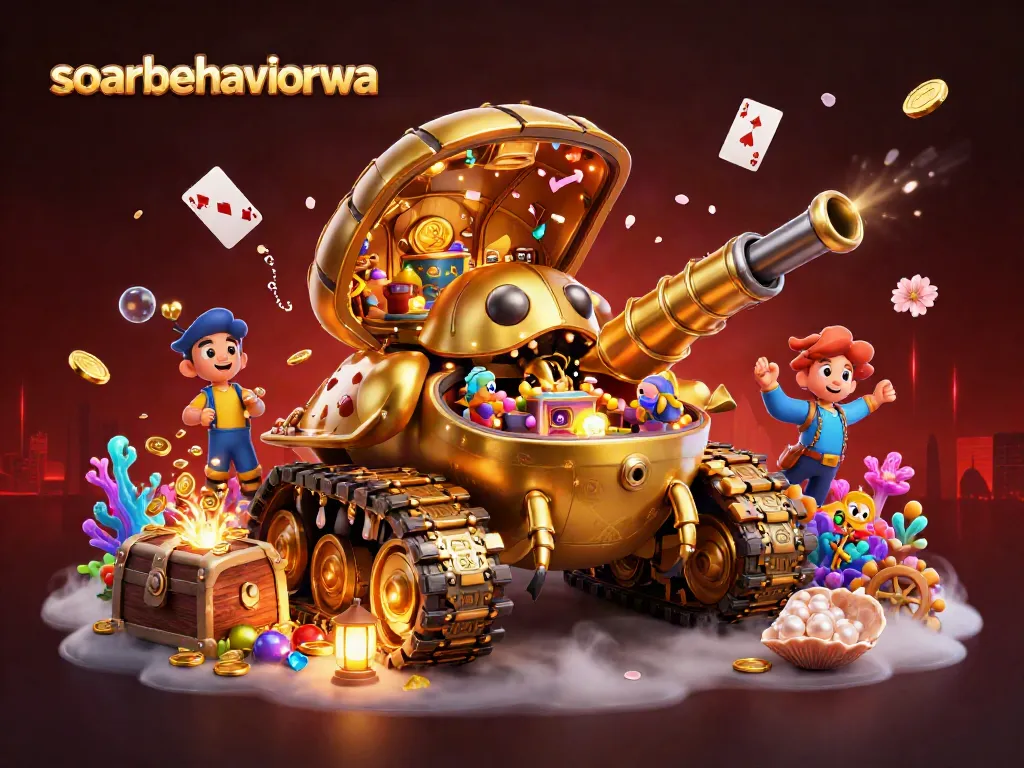 Experience thrilling gameplay at soarbehaviorwa with a vibrant 3D casino tank illustration loaded with exciting elements.