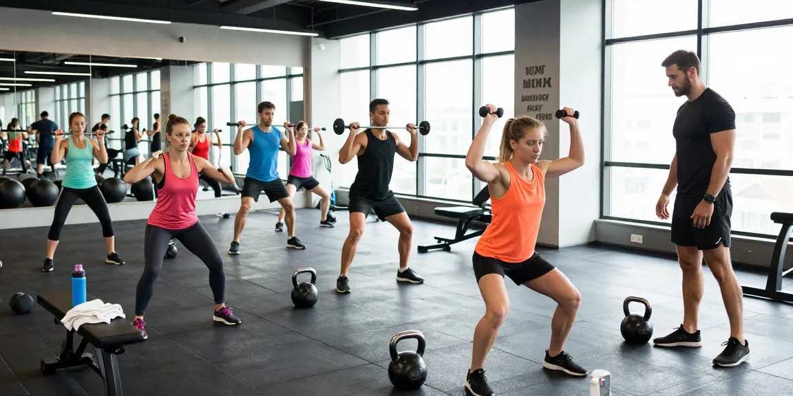 Aktive Bodybuilder im Selliza Shop während des Trainings in einem modernen Fitnessstudio, dynamische Atmosphäre