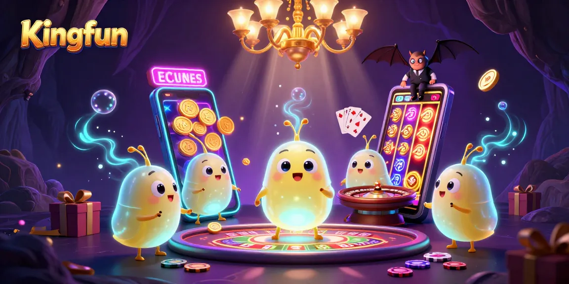 Experience winning excitement at Kingfun’s vibrant cave casino, featuring unique glowworm characters!